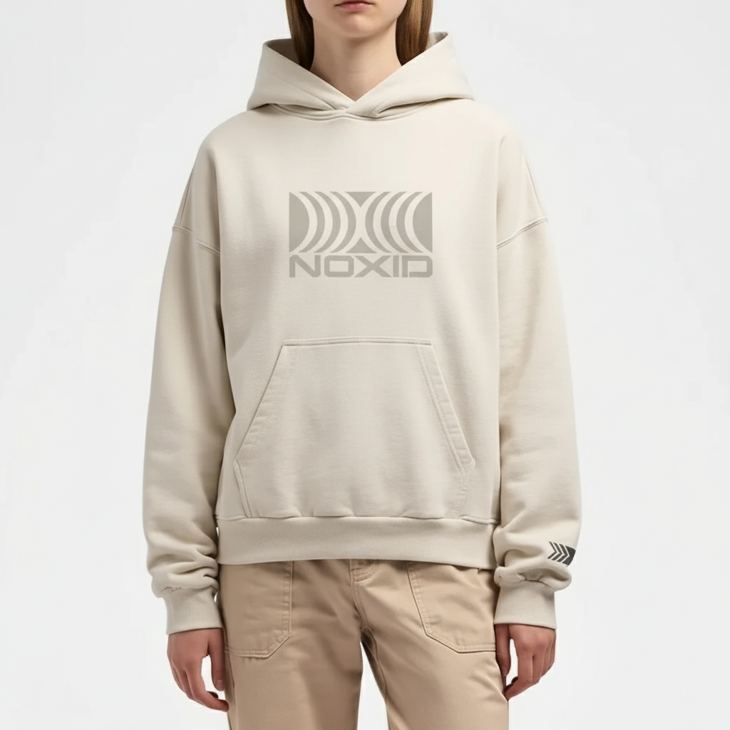 NOxID Barcode Hoodie (Light Beige) - NOxID
